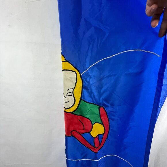 Vintage custom LG outdoor flag hand stitch blue child sledding theme 35" x 53" - Picture 7 of 15